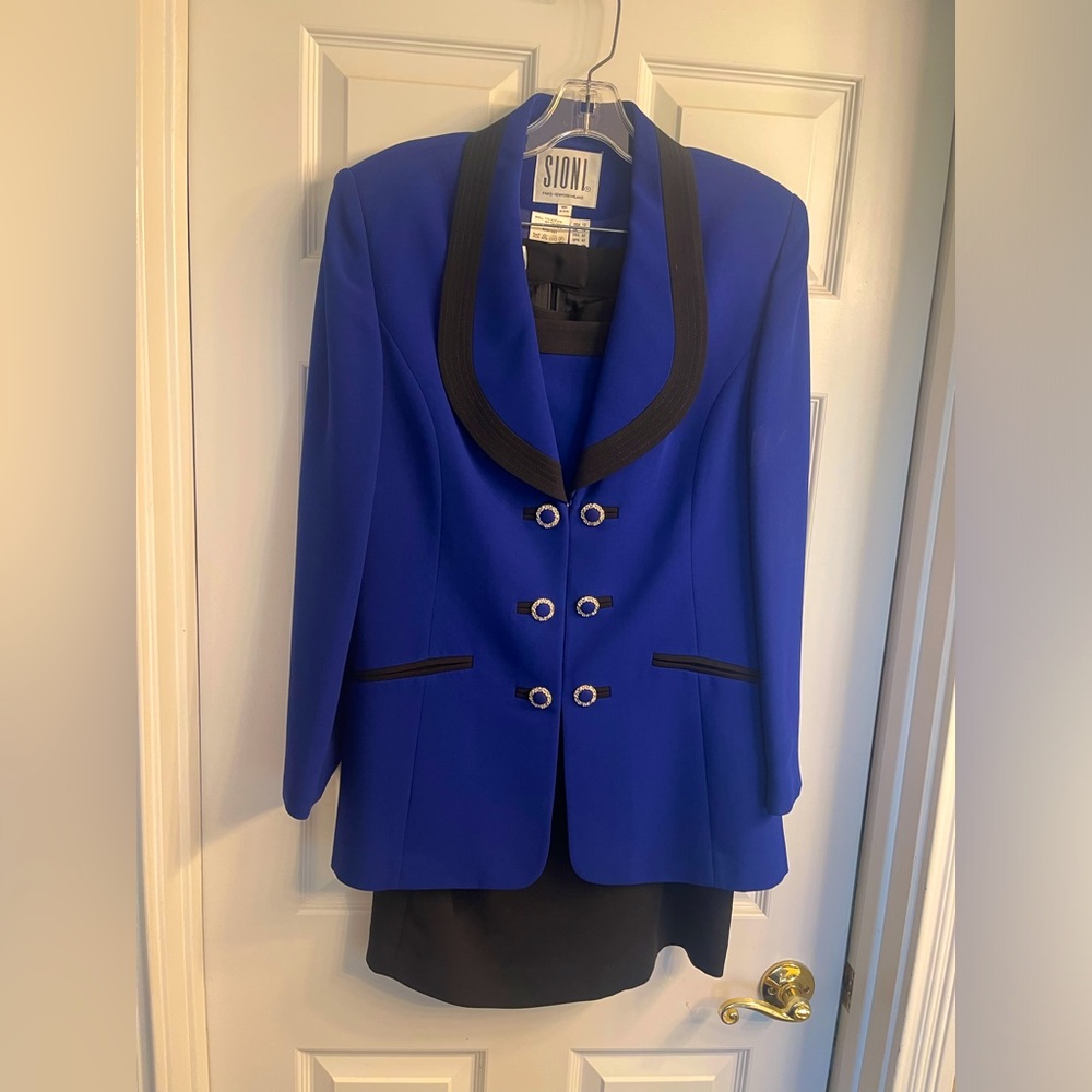 SIONI  Paris • New York • Milano Vintage Blue Suit Jacket